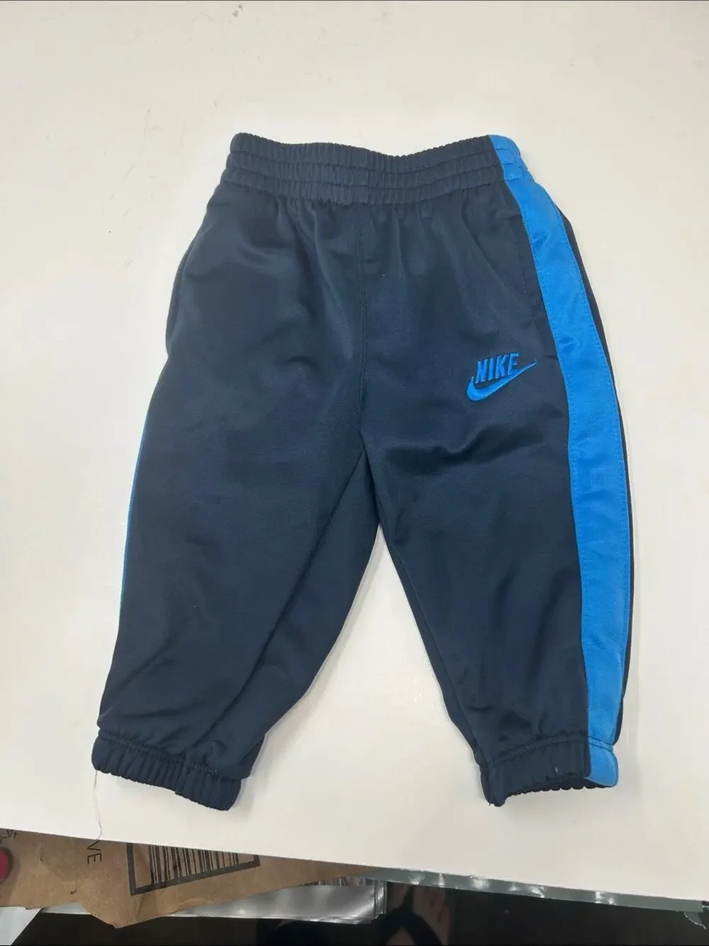 Nike Infants Navy Sweatpants with Blue Side Stripe Size 6-9 months